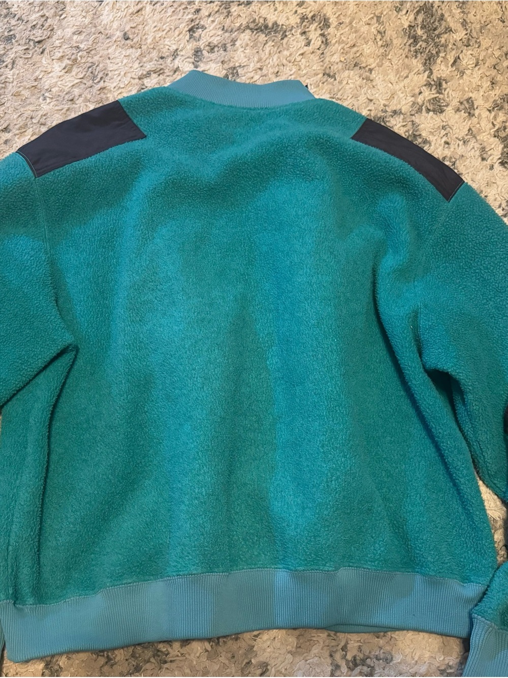 Vintage Woolrich Teal Zip-Up Fleece with Navy Shoulder Panels Mens xl - Picture 2 of 3